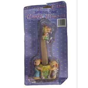 Porcelain Gardening Bunnies Candle Climber Easter Spring